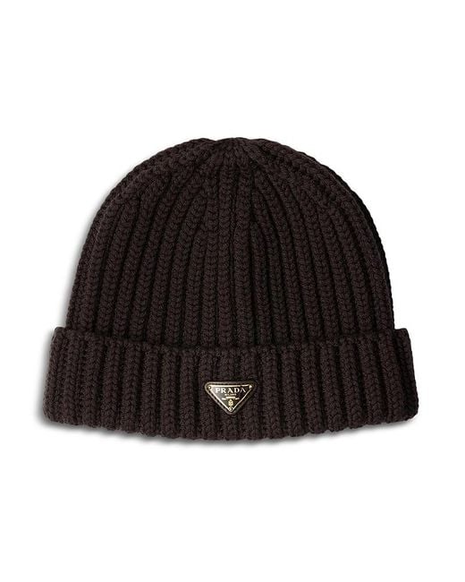 Prada Black Wool Beanie