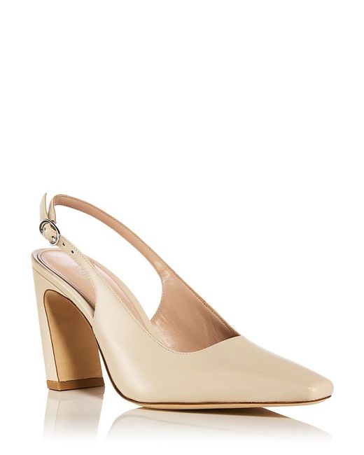 Stuart Weitzman Natural Stassi 85 Slingback Pumps