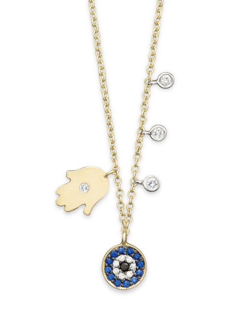 Meira T Diamond Hamsa 14k Yellow Gold 