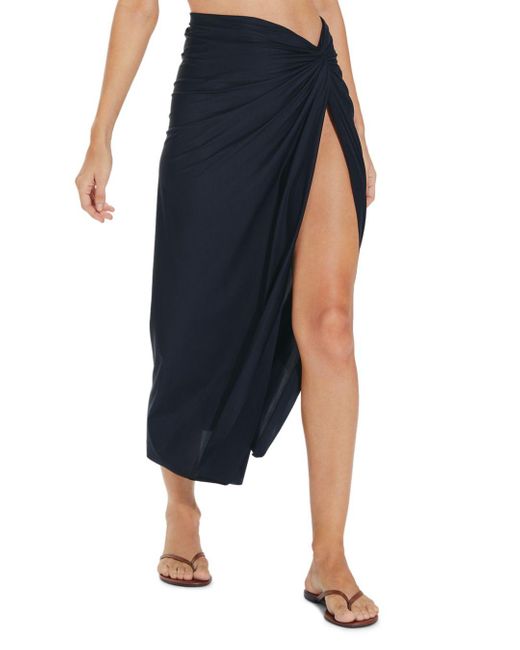 ViX Karen Twist Slit Cover Up Skirt in Blue Lyst