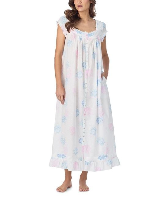 Eileen West White Button Front Robe