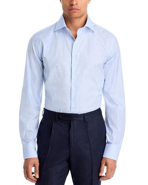 Canali Blue Impeccable Button Front Shirt for men