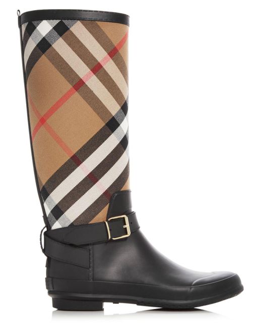 burberry check rain boot