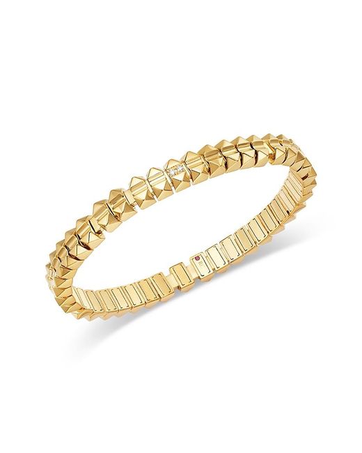 Roberto Coin Metallic 18K Obelisco Diamond Accent Flexible Bangle Bracelet