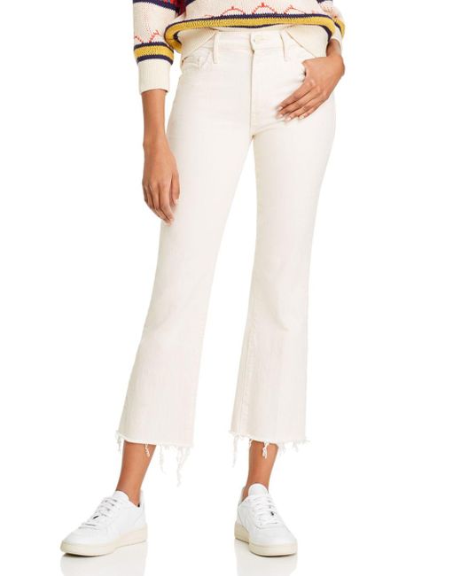 Mother The Insider Ankle Fray Flared Jeans In Act Natural | Lyst