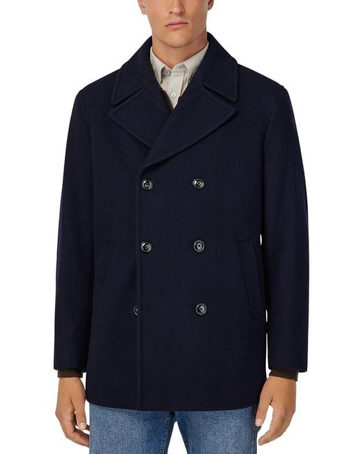 Boggi Blue Wool Peacoat for men