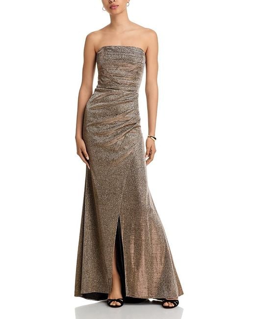 long brown jumper dress Moledro — Aqua Blue Pre-Draped Sequined Georgette Slit Saree Gown S main image 1