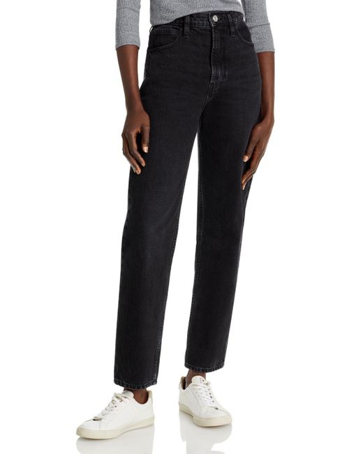 FRAME Le High N Tight Cotton High Rise Straight Leg Jeans In Inkwell in