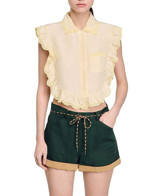 Sandro Green Bib Shirt