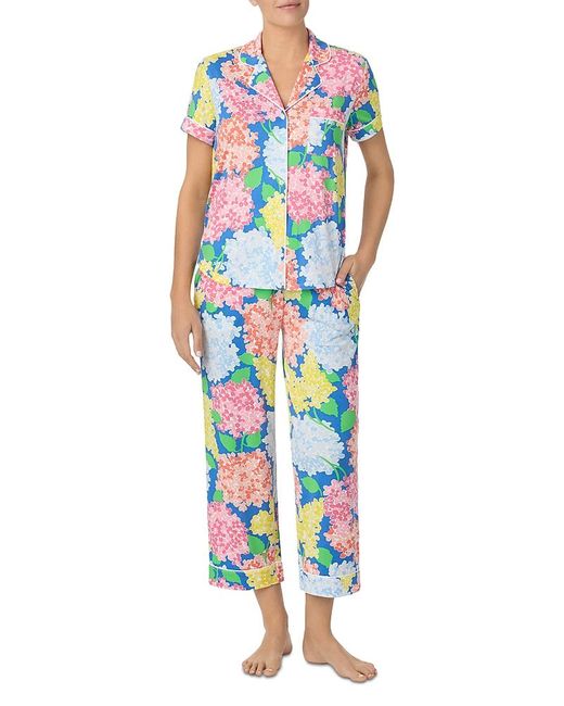 Kate Spade Blue Print Crop Pajamas