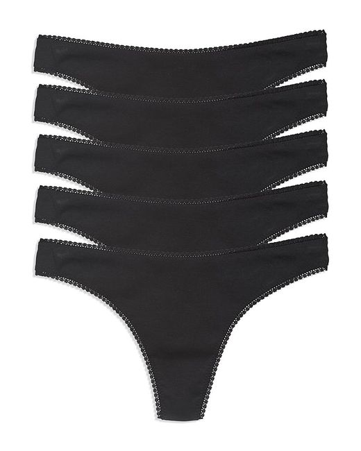 On Gossamer Black Cabana Hip G Thongs, Set Of 5