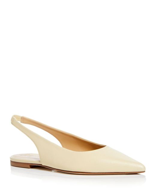 Aeyde Leather Rae Slingback Pointed Toe Flats in Natural - Lyst
