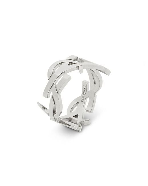 Saint Laurent White Cassandre Ring