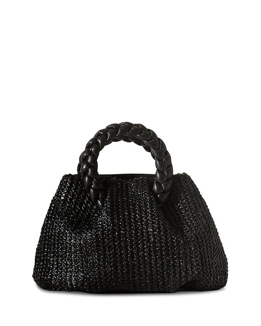 Hereu Black Bombom M Raffia Crossbody