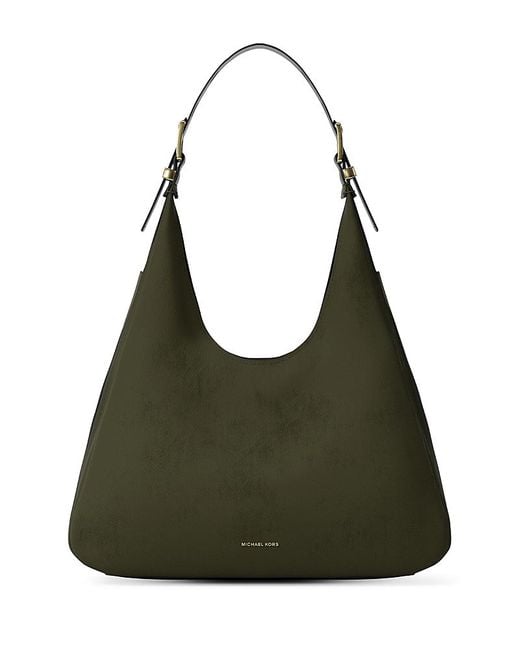 Michael Kors Green Nolita Large Leather Hobo Shoulder Bag