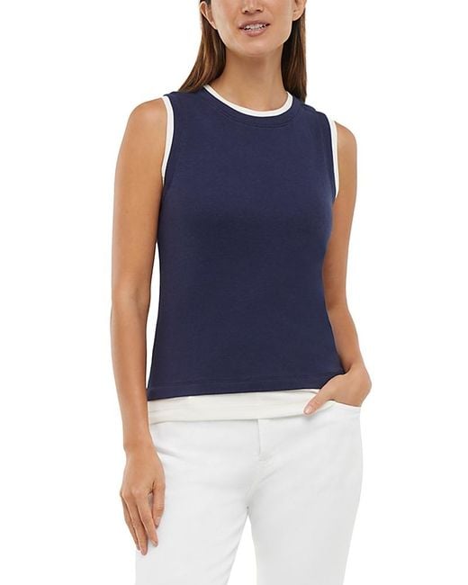 Three Dots Blue Veronica Tank