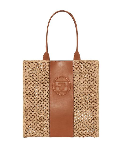 Gerard Darel Brown Andie Raffia Tote Bag