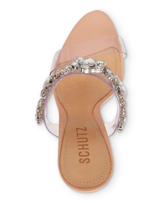 schutz laureen embellished flared heel sandals
