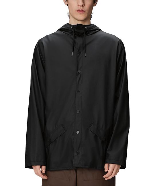 Rains Black Waterproof Rain Jacket