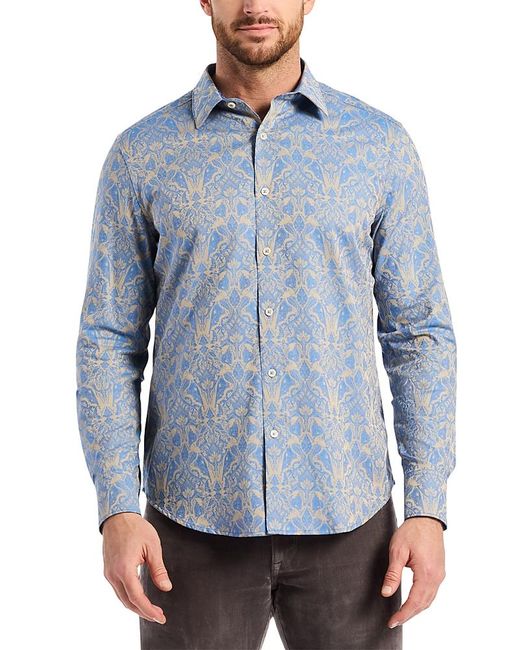 Robert Graham Blue Highland Button Down Shirt for men