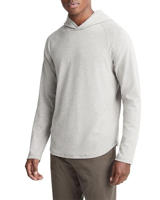 Vince Gray Broken Twill Pullover Hoodie for men