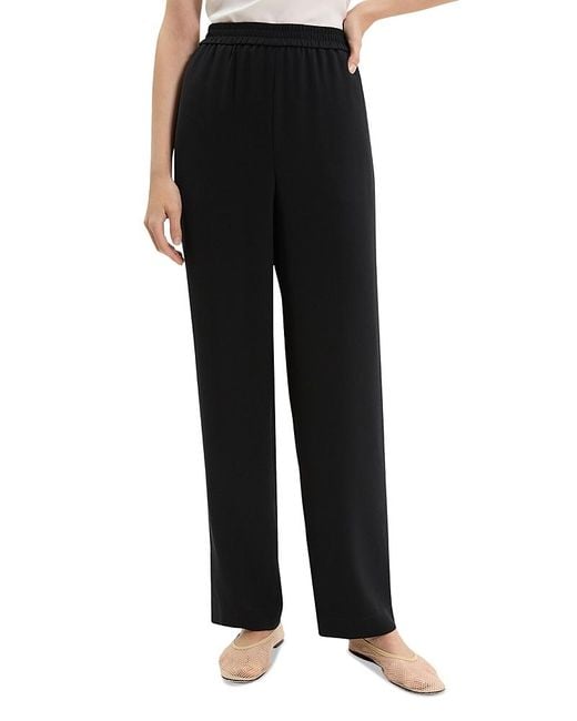 Theory Black Relaxed Pull On Pants