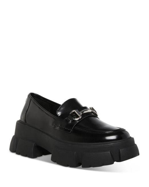 Steve Madden Synthetic Trifecta Platform Lug Sole Loafers in Black | Lyst