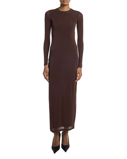 Wardrobe NYC Brown Wardrobe. Nyc Sheer Midi Dress