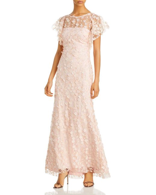 Eliza J Synthetic Eliza 3d Flower Illusion Gown in Blush (Pink) | Lyst