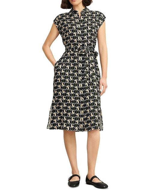 Hobbs Black Kalinda Geometric Print Dress