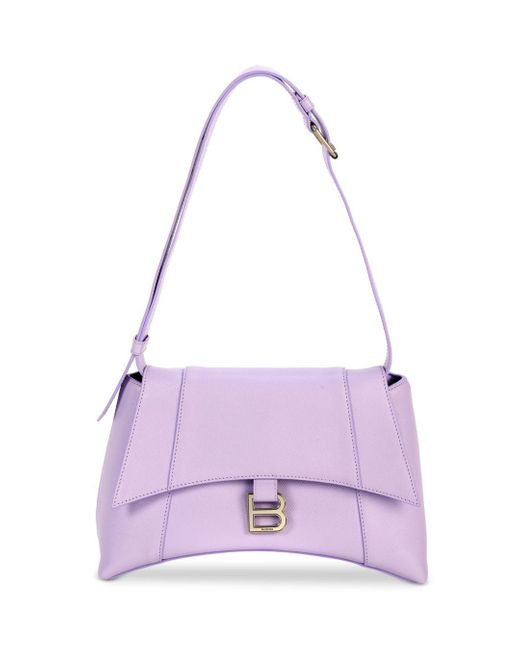 Balenciaga Leather Soft Hourglass Small Shoulder Bag in Purple - Lyst