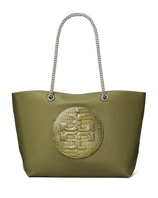 Tory Burch Green Ella Chain Zip Tote