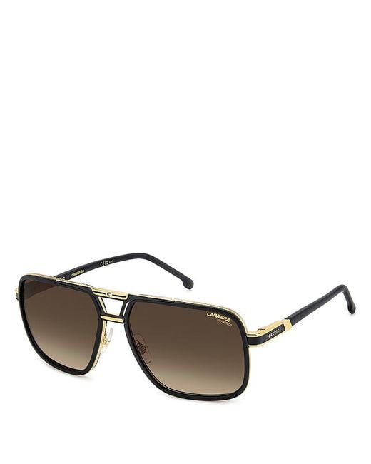 Carrera Metallic Rectangle Sunglasses, 61Mm