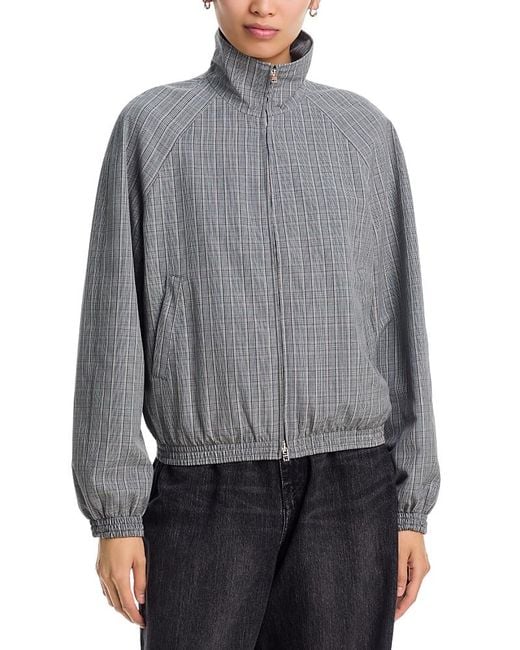 Acne Gray Plaid Bomber Jacket