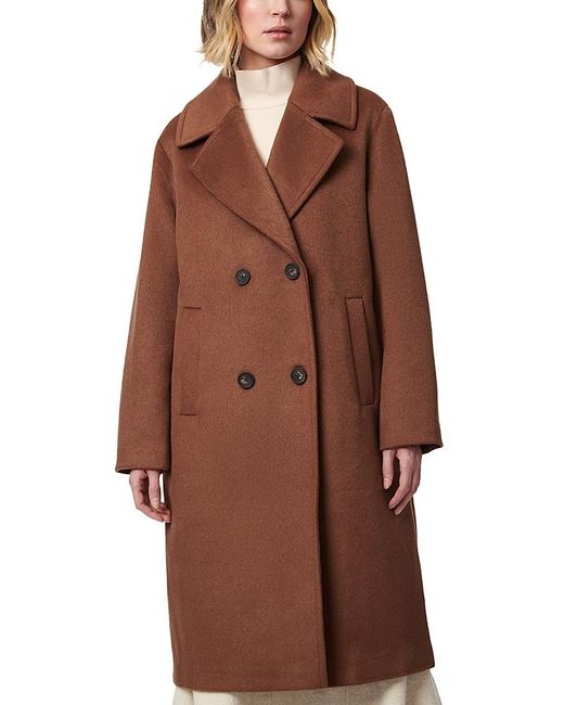 bernardo-relaxed-classic-wool-blend-coat-in-brown-lyst