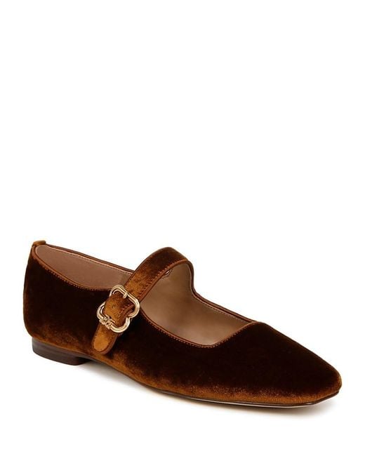 Sam Edelman Brown Michaela Square Toe Buckled Mary Jane Flats
