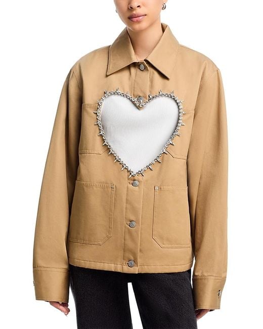 Area Natural Crystal Heart Cutout Cargo Jacket