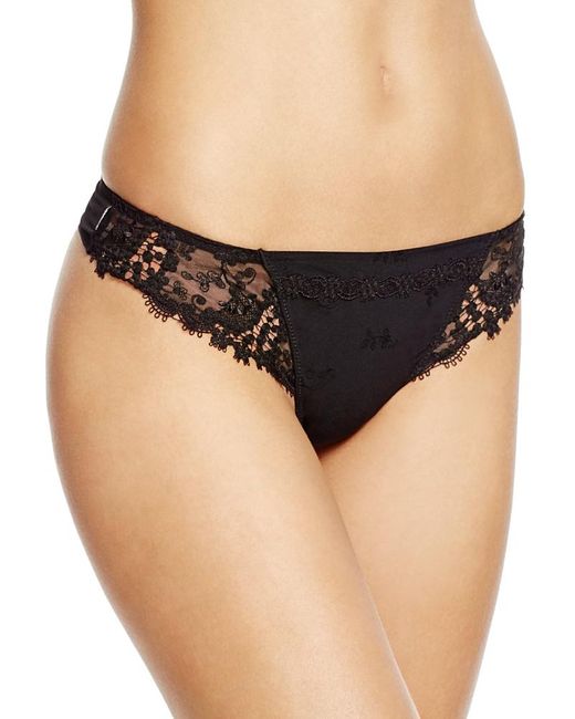 Simone Perele Black Wish Lace-Side Thong