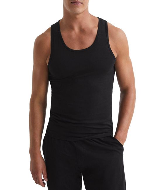 Reiss Vinnie Solid Tank in Black for Men Lyst