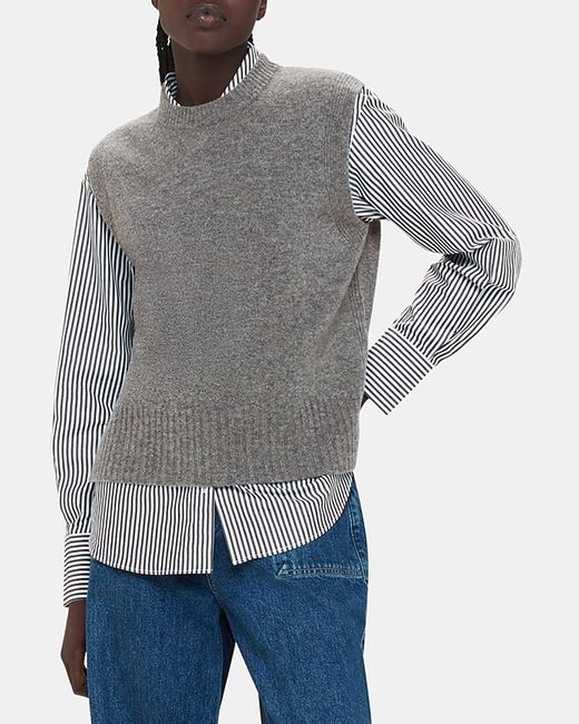 Whistles Gray Wool Sleeveless Tank Sweater