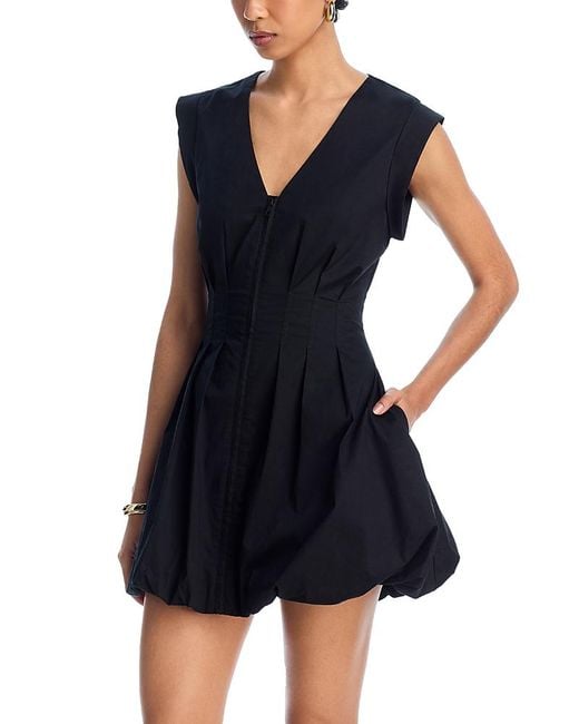 Steve Madden Blue Gale Bubble Hem Poplin Mini Dress