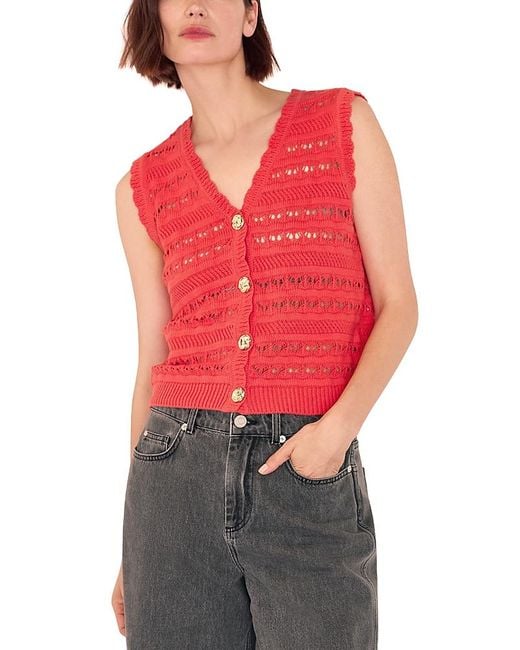 Whistles Red Pointelle Tank