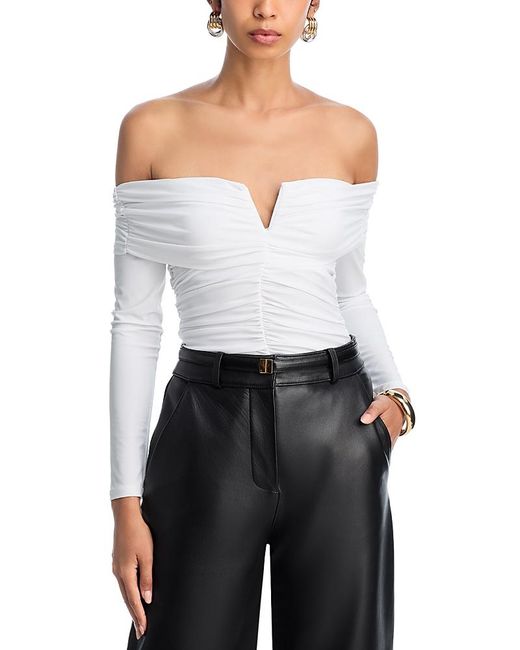 Aqua White Matte Jersey Top