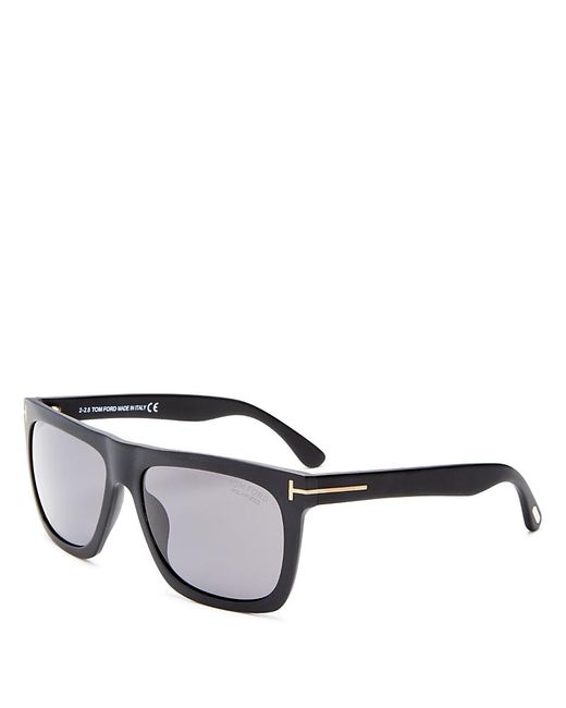 Tom Ford Black Morgan Polarized Flat Top Square Sunglasses, 57Mm for men