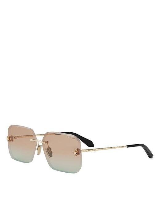 BVLGARI White Serpenti Rectangular Sunglasses, 62Mm