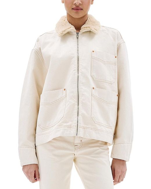 SLVRLAKE Denim White Casey Square Worker Jacket
