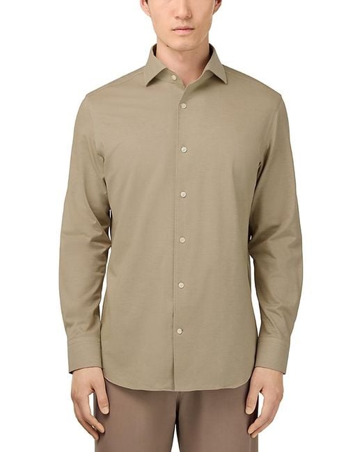 BOGGI Regular Fit Japanese Jersey Polo Shirt in Natural for Men