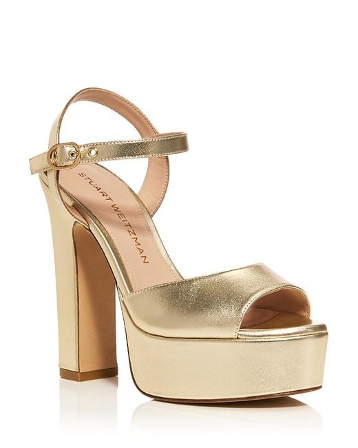 Stuart Weitzman Metallic Reade Platform Sandals