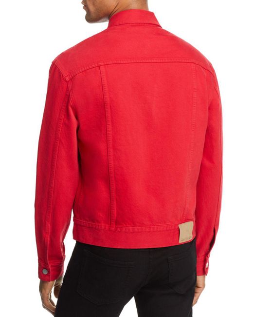 Red Calvin Klein Denim Jacket Flash Sales  dainikhitnewscom 1691333462