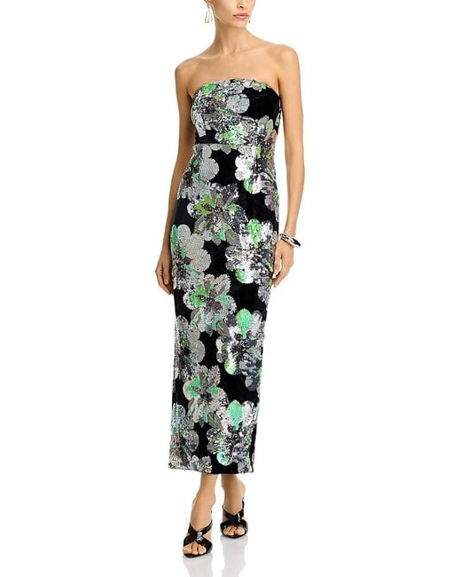 MILLY Green Orion Velvet Dress